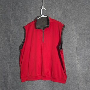 Zero Restriction Golf Vest Mens XL Red Sleeveless 1/4 Zip Athleisure Wind Layers